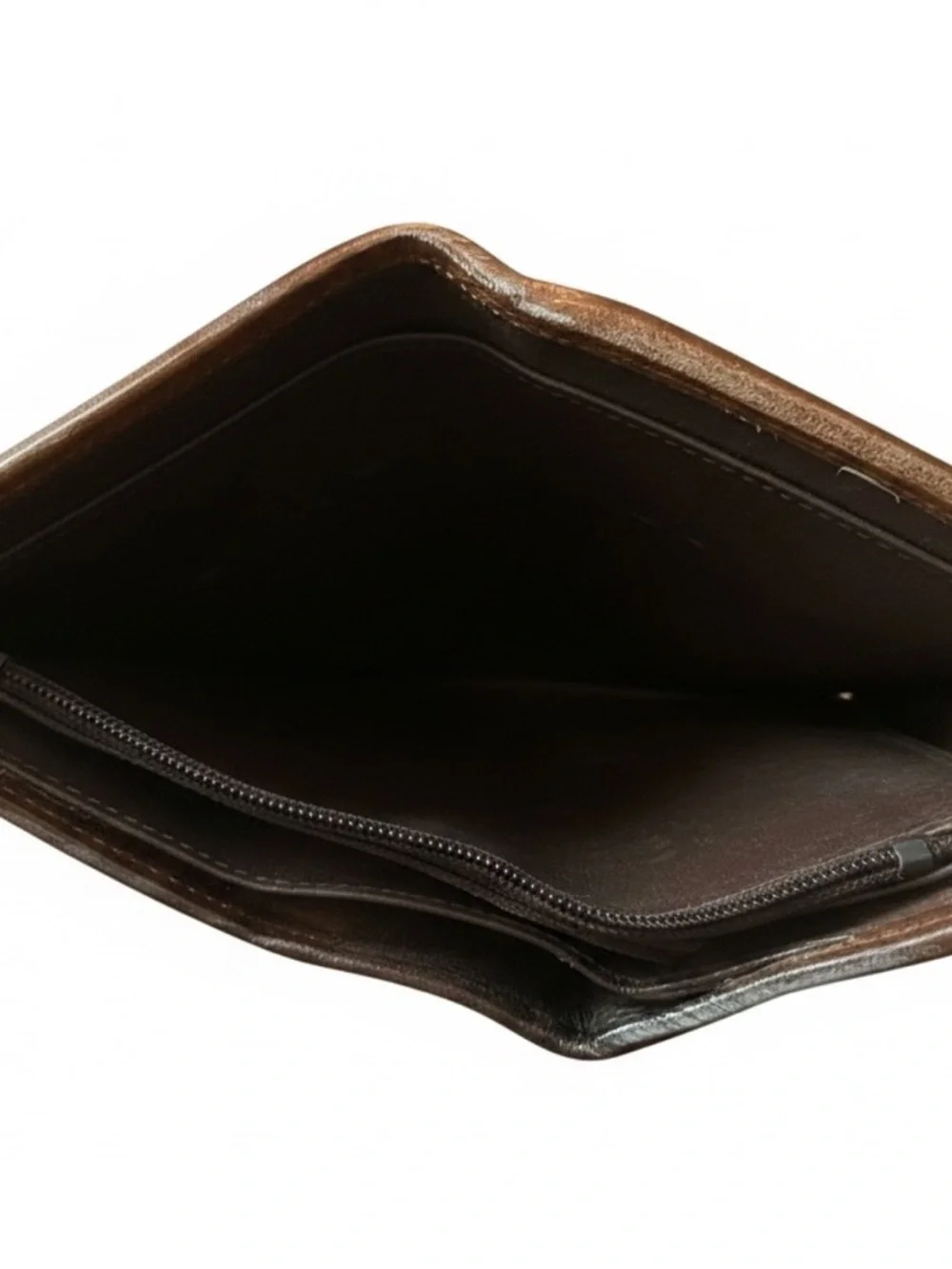 Vintage Bally Black Leather Wallet with Brown Trim and Snap